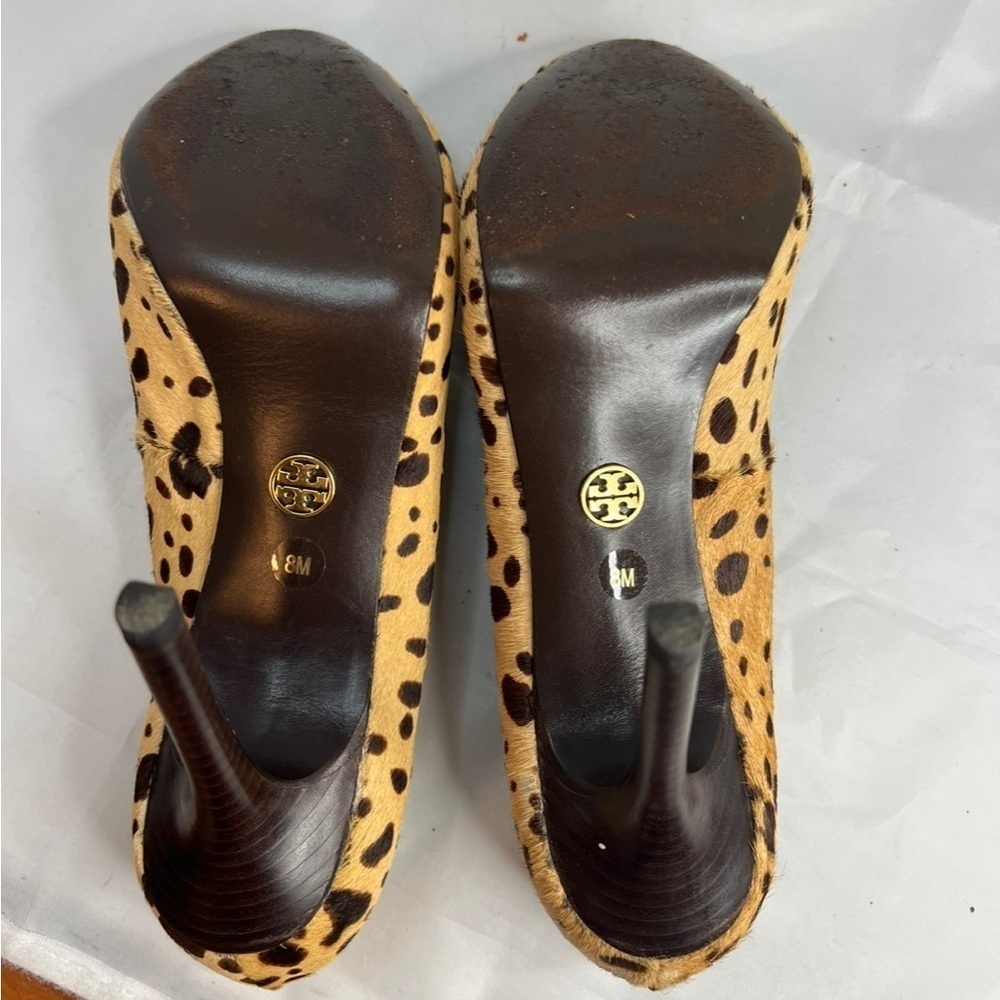 Tory Burch Cheetah Print Calf Hair Heels Pumps Women's Size 8M Classic Style - Picture 9 of 15